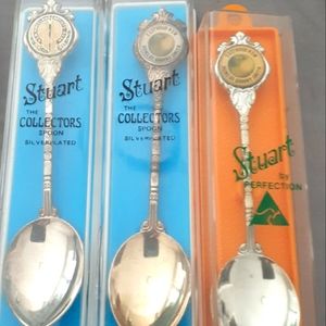 Stuart Collection silver plated collectible spoons lot of 3